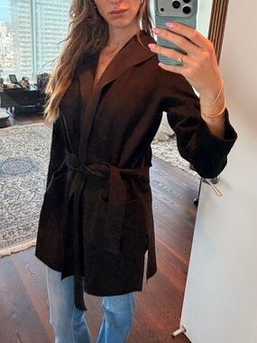 ZARA XS robe coat in black with hood